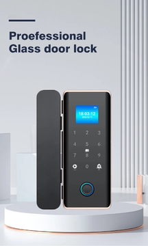 Glomarket Wifi Glass Door Lock Tuya Smart IC Card Fingerprint Password Unlock Remote Key Control with Doorbell