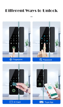 Glomarket Tuya Smart Glass Door Lock Biometric Fingerprint BLE Smart Eletronic Lock For Office Glass door