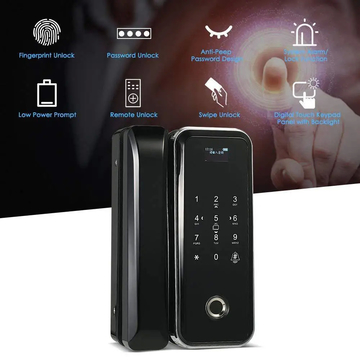 Glomarket Smart Tuya Wifi Glass Door Lock Fingerprint Digital Keyboard Password Lock Intelligent Linkage Remote Unlocking