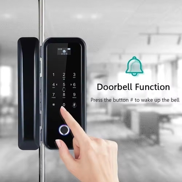 Glomarket Smart Tuya Wifi Glass Door Lock Fingerprint Digital Keyboard Password Lock Intelligent Linkage Remote Unlocking