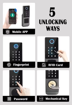 Glomarket Tuya Waterproof Digital TTLock Remote Unlock Double-sided Fingerprint Smart Lock Electronic Lock