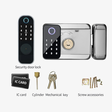 Glomarket Wifi Tuya Fingerprint Smart Double Fingerprint Lock Digital Password Card Key Electronic Gate Lock