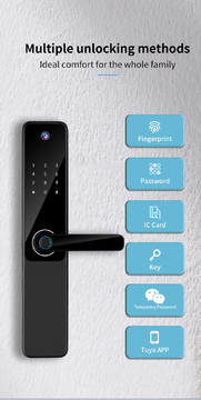 Glomarket Smart Lock Tuya APP Remote Control lndoor HD Screen Wide-angle Camera Wifi Fingerprint Recognition Lock