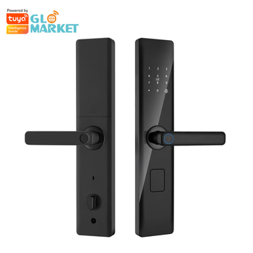 Glomarket Tuya Smart Security Digital Door Lock Biometric Fingerprint Handle Smart Lock Hotel Apartment Room Lock