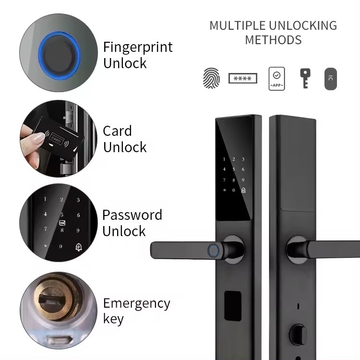 Glomarket Factory Wholesale Tuya WiFi Digital Door Lock Code Card Smartphone Unlock Fingerprint Smart Door Lock For Smart Home