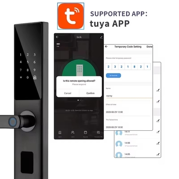 Glomarket Factory Wholesale Tuya WiFi Digital Door Lock Code Card Smartphone Unlock Fingerprint Smart Door Lock For Smart Home
