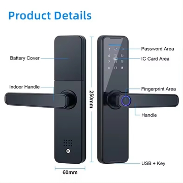 Glomarket Digital Fingerprint Password Apartment Home Room Lock Tuya Wifi Security Electronic Anti-theft Smart Lock