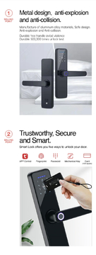 Glomarket Digital Fingerprint Password Apartment Home Room Lock Tuya Wifi Security Electronic Anti-theft Smart Lock