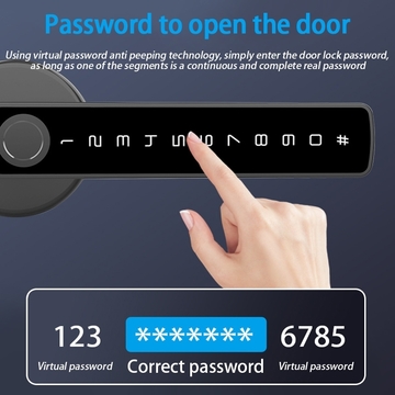 Glomarket Biometric Fingerprint Password Electric Handle Door Lock Bedroom Home Wood Smart Door Lock Cerradura Inteligente Locks