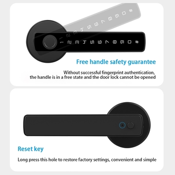 Glomarket Biometric Fingerprint Password Electric Handle Door Lock Bedroom Home Wood Smart Door Lock Cerradura Inteligente Locks