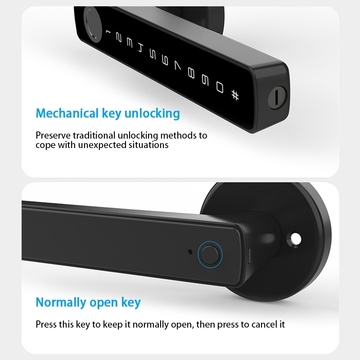 Glomarket Biometric Fingerprint Password Electric Handle Door Lock Bedroom Home Wood Smart Door Lock Cerradura Inteligente Locks