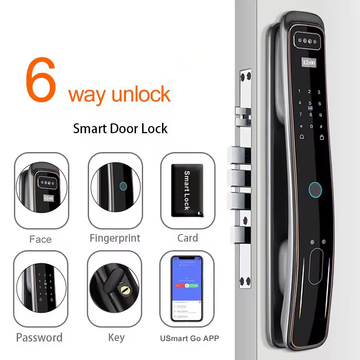 Glomarket Security Fully Automatic Visual Intercom Smart Lock 3d Face Recognition Biometric Fingerprint Cerradura Inteligente