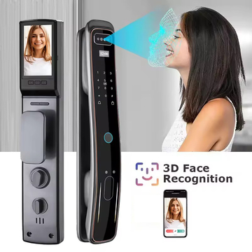 Glomarket Security Fully Automatic Visual Intercom Smart Lock 3d Face Recognition Biometric Fingerprint Cerradura Inteligente