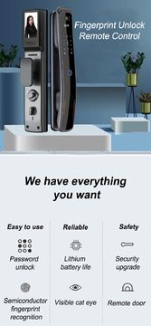 Glomarket Security Fully Automatic Visual Intercom Smart Lock 3d Face Recognition Biometric Fingerprint Cerradura Inteligente