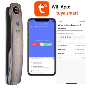 Glomarket Fully Automatic Fingerprint Lock Tuya Smart Lock Digital Biometric Door Lock With Doorbell