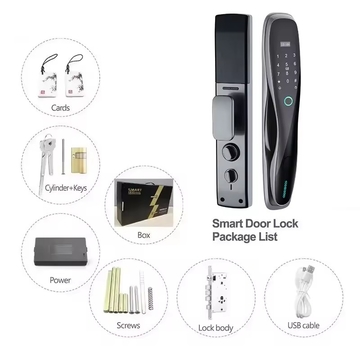 Glomarket Wifi Fully Automatic Fingerprint Locks Electronic Digital Security Door Lock Passcode Smart Lock With Cat Eye