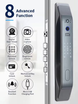 Glomarket Fully Automatic Camera Door Lock 3d Face Recognition Fingerprint Smart Digital Password Lock App Password Key Unlock