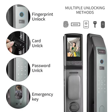 Glomarket Fully Automatic Camera Door Lock 3d Face Recognition Fingerprint Smart Digital Password Lock App Password Key Unlock