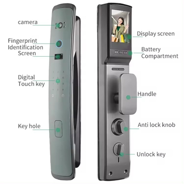 Glomarket Fingerprint Fully Automatic Smart Lock 3d Face Recognition Video Doorbell App Card Password Key Unlock Digital Lock