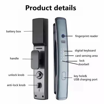 Glomarket Fingerprint Fully Automatic Smart Lock 3d Face Recognition Video Doorbell App Card Password Key Unlock Digital Lock