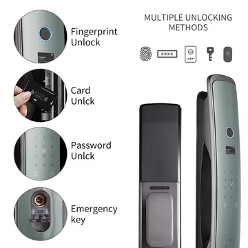 Glomarket Fingerprint Fully Automatic Smart Lock 3d Face Recognition Video Doorbell App Card Password Key Unlock Digital Lock