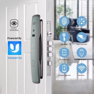 Glomarket Fingerprint Fully Automatic Smart Lock 3d Face Recognition Video Doorbell App Card Password Key Unlock Digital Lock