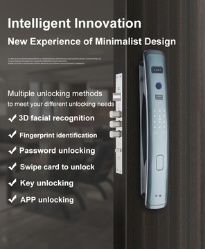 Glomarket Fingerprint Fully Automatic Smart Lock 3d Face Recognition Video Doorbell App Card Password Key Unlock Digital Lock