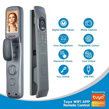 Face Recognition Finger Vein Home Security Door Lock Automatic Tuya Wifi Smart Fingerprint Digital Locks With Camera