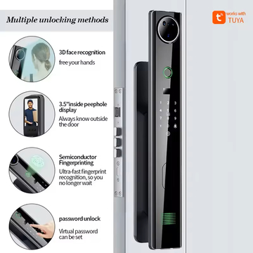 Digital Tuya Smart Face Recognition Smart Door Lock Security Biometric Fingerprint Fully Automatic Smart Lock