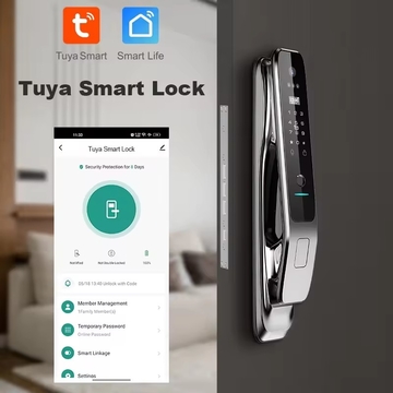 Tuya Wifi Face Visual Intercom Smart Lock With Camera Security Biometric Fingerprint Fully Automatic Smart Door Lock