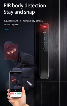 3d Face Recognition Security Biometric Fingerprint Fully Automatic Tuya Digital Smart Lock With Camera For Home