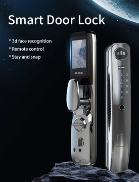 3d Face Recognition Security Biometric Fingerprint Fully Automatic Tuya Digital Smart Lock With Camera For Home