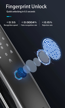 3d Face Recognition Security Biometric Fingerprint Fully Automatic Tuya Digital Smart Lock With Camera For Home