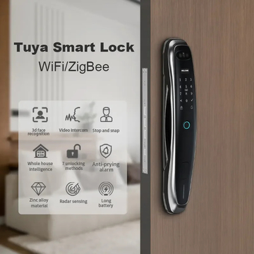 Tuya 3d Face Recognition Security Digital Smart Door Lock Password Fingerprint Key Unlock Fully Automatic Smart Lock