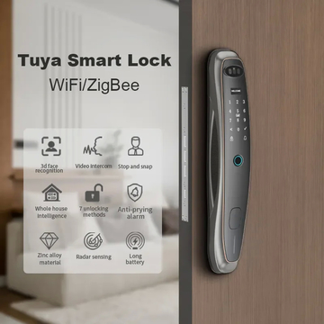 Tuya 3d Face Recognition Security Digital Smart Door Lock Password Fingerprint Key Unlock Fully Automatic Smart Lock