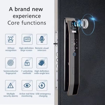 Tuya 3d Face Recognition Fully Automatic Fingerprint Smart Locks With Camera Security Electronic Lock For Front Door