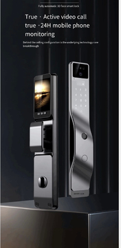 Fully Automatic Digital Fingerprint Smart Door Lock 3d Face Recognition With Camera Cerradura Tuya Wifi Aluminium Lock