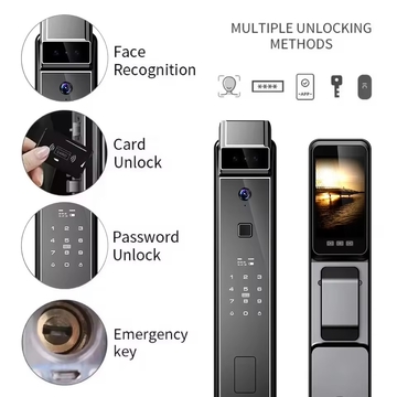 Tuya Biometric Fingerprint Smart Locks 3d Face Recognition Smart Door Lock Wifi Aluminium Electric Automatic Gate Lock