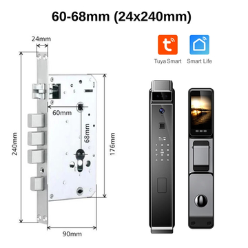 Tuya Biometric Fingerprint Smart Locks 3d Face Recognition Smart Door Lock Wifi Aluminium Electric Automatic Gate Lock