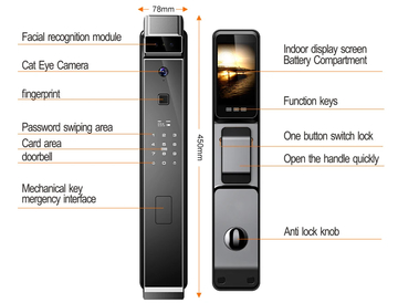 Tuya Biometric Fingerprint Smart Locks 3d Face Recognition Smart Door Lock Wifi Aluminium Electric Automatic Gate Lock