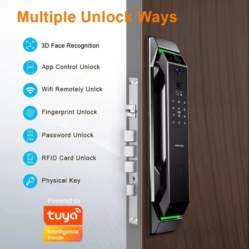 3d Face Recognition Smart Door Lock With Camera Fingerprint Security Fully Automatic Tuya Wifi Digital Smart Lock