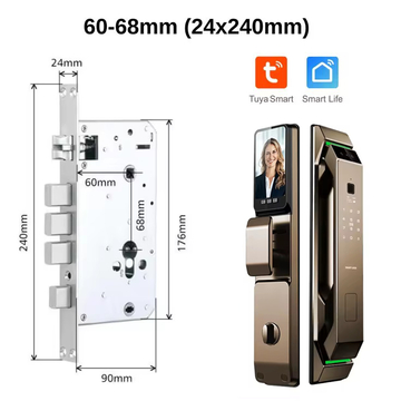 3d Face Recognition Smart Door Lock With Camera Fingerprint Security Fully Automatic Tuya Wifi Digital Smart Lock