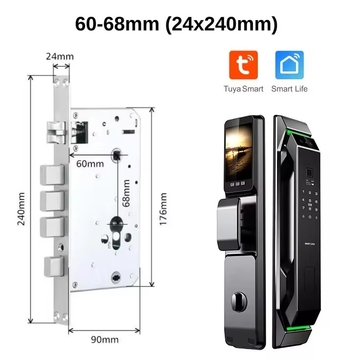 3d Face Recognition Smart Door Lock With Camera Fingerprint Security Fully Automatic Tuya Wifi Digital Smart Lock