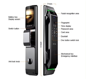 3d Face Recognition Smart Door Lock With Camera Fingerprint Security Fully Automatic Tuya Wifi Digital Smart Lock