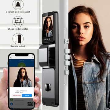 Tuya Security Fully Automatic Smart Lock 3d Face Recognition Biometric Lock Home Fingerprint Password Lock