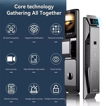 Tuya Security Fully Automatic Smart Lock 3d Face Recognition Biometric Lock Home Fingerprint Password Lock