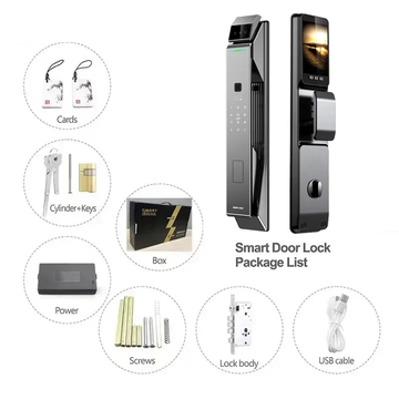 Tuya Security Fully Automatic Smart Lock 3d Face Recognition Biometric Lock Home Fingerprint Password Lock