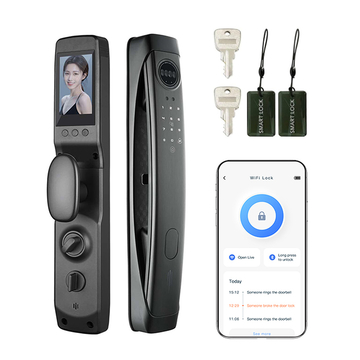 Glomarket Fully Automatic Real Time Video Intercom Face Recognition Lock With Camera Digital Doorbell Biometric Fingerprint Lock