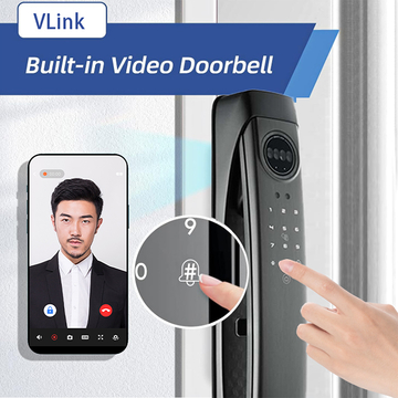 Glomarket Fully Automatic Real Time Video Intercom Face Recognition Lock With Camera Digital Doorbell Biometric Fingerprint Lock