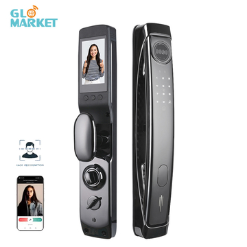 Glomarket Fully Automatic Real Time Video Intercom Face Recognition Lock With Camera Digital Doorbell Biometric Fingerprint Lock